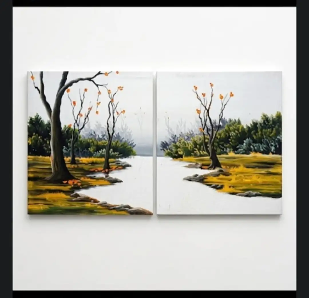 Serene Landscape Diptych