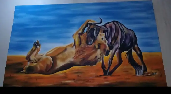 Wildebeest Confrontation
