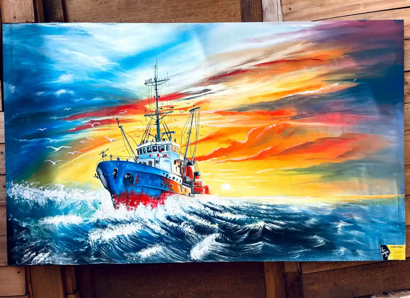 Turbulent Seas at Sunset