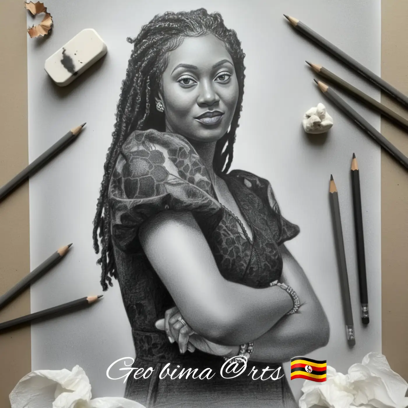 Elegant Portrait in Charcoal