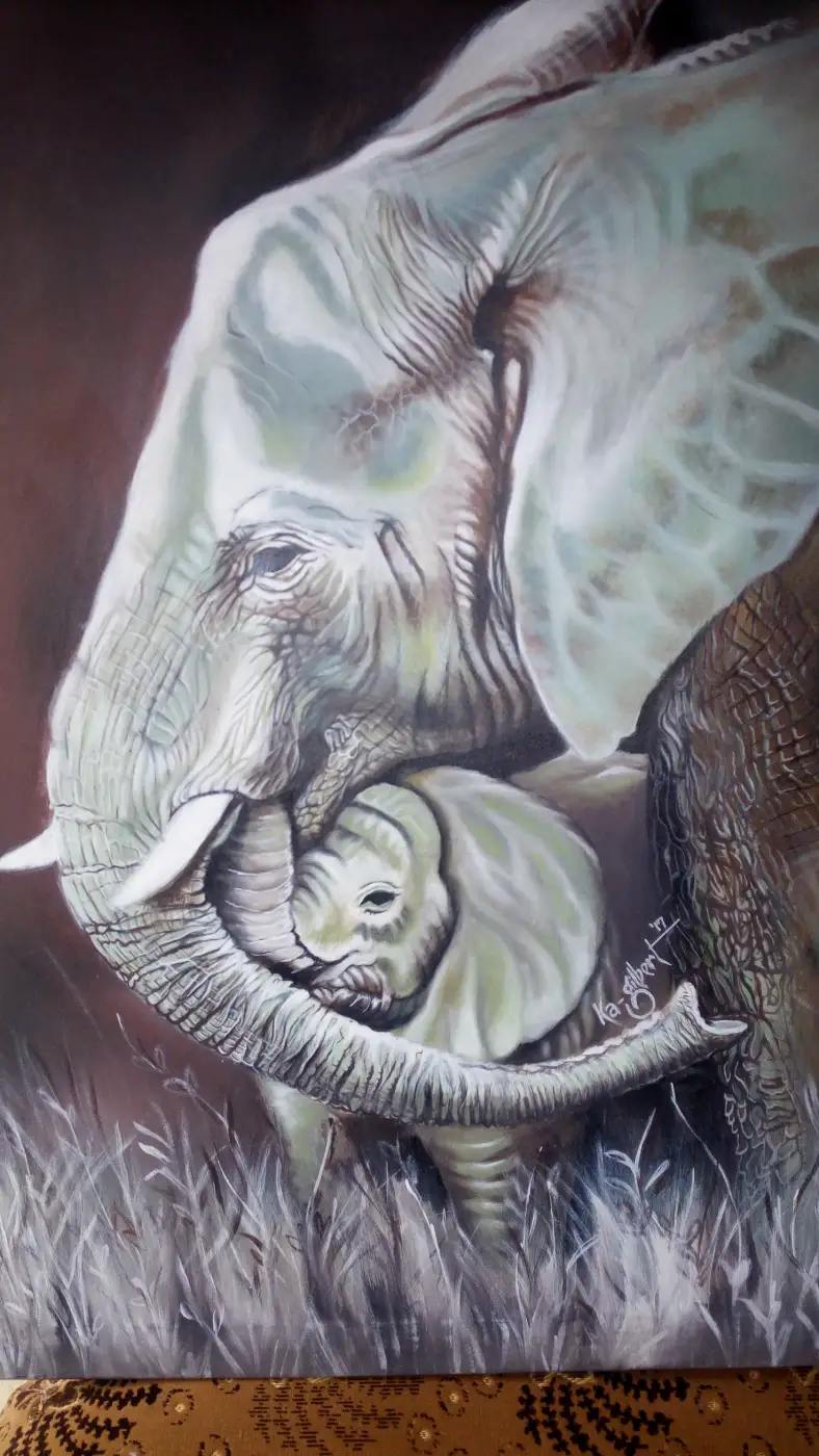 Elephant's Gentle Embrace