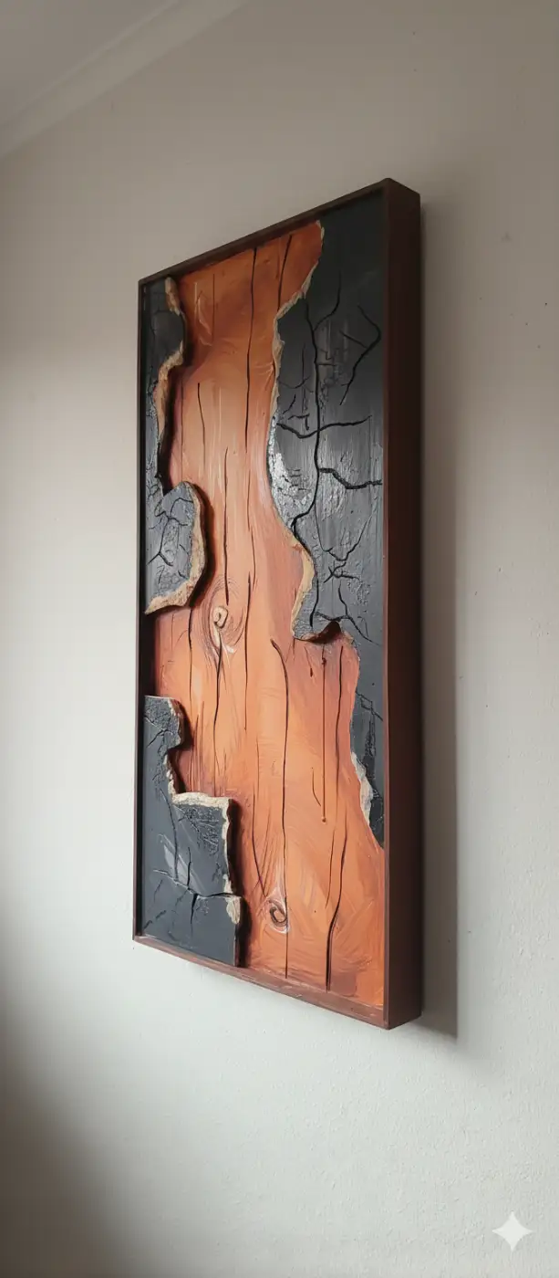 3d wooden textured painting
