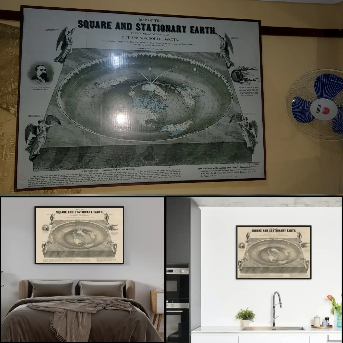 Vintage Flat Earth Map