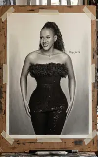 Elegant Portrait in Charcoal