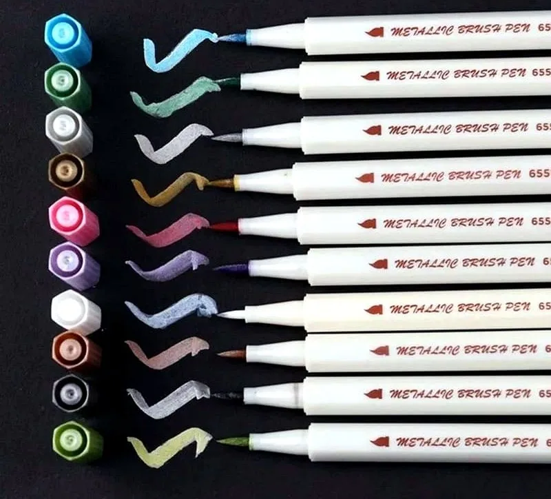 Metallic Brush Pens 2